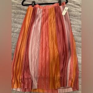 NWT Maeve Anthropologie Sunburst Multicolor Pleated Women's Skirt Sz M
